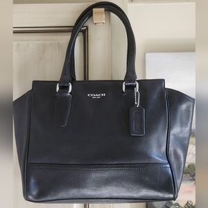 Coach Black Leather Tote Bag